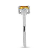 Stříbro 925/1000 Prsten s "Císařským žlutým" topazem a Bílým Topazem - Karátové číslo: 1.22. přibližná hmotnost: 2.34 gramů