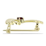 Pozlacené stříbro 925/1000 Brož s Bartonským Granátem - Karátové číslo: 0.29. přibližná hmotnost: 2.46 gramů