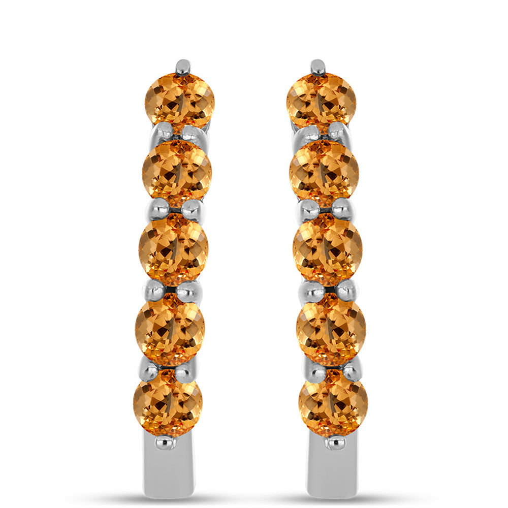 Stříbro 925/1000 Náušnice s "Císařským žlutým" topazem - Karátové číslo: 1.52. přibližná hmotnost: 3.88 gramů