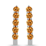 Stříbro 925/1000 Náušnice s "Císařským žlutým" topazem - Karátové číslo: 1.52. přibližná hmotnost: 3.88 gramů