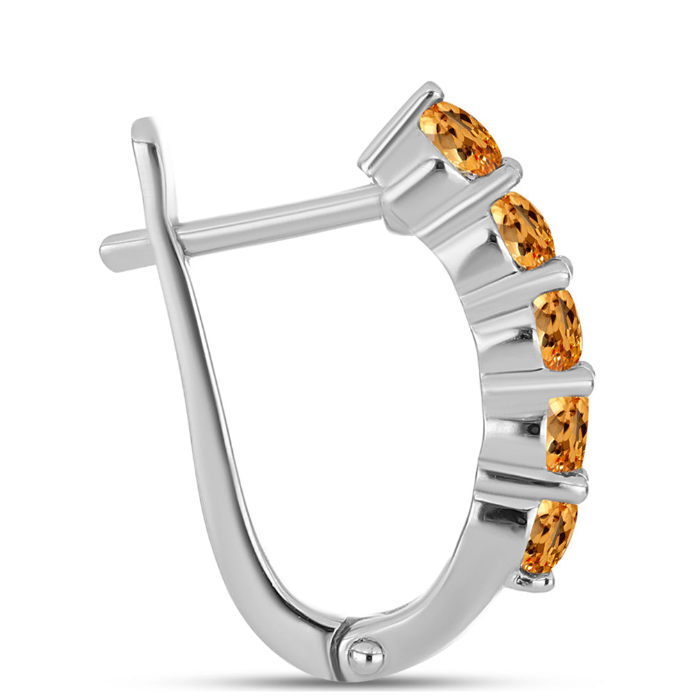 Stříbro 925/1000 Náušnice s "Císařským žlutým" topazem - Karátové číslo: 1.52. přibližná hmotnost: 3.88 gramů