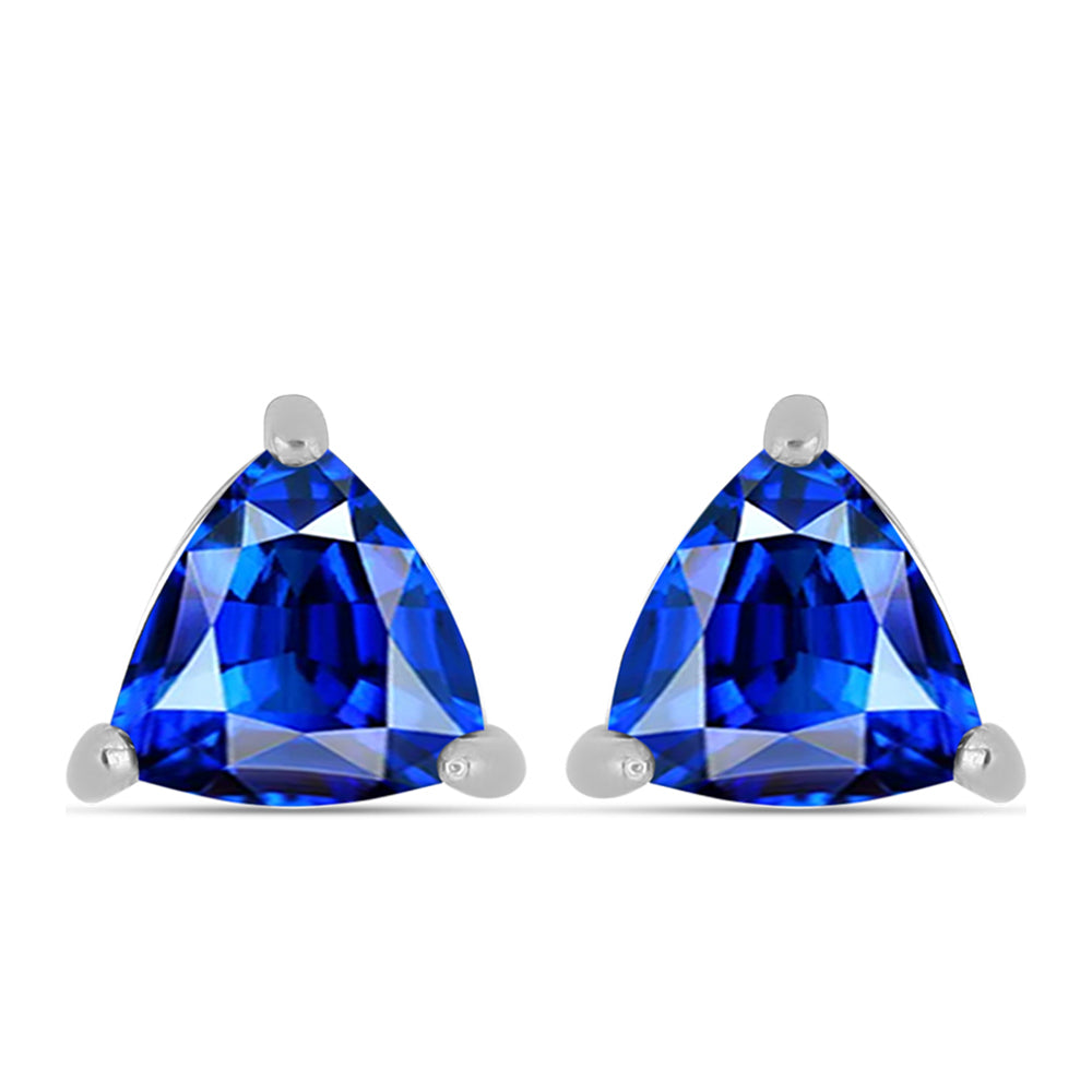 Stříbro 925/1000 Náušnice s Australským Modrým Safírem - Karátové číslo: 1.15. přibližná hmotnost: 1.35 gramů