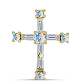 Pozlacené stříbro 925/1000 Přívěsek s Ledovým Moissanitem a Bílým Zirkonem - Karátové číslo: 0.63. přibližná hmotnost: 1.06 gramů