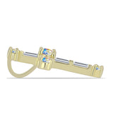 Pozlacené stříbro 925/1000 Přívěsek s Ledovým Moissanitem a Bílým Zirkonem - Karátové číslo: 0.63. přibližná hmotnost: 1.06 gramů