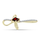 Pozlacené stříbro 925/1000 Přívěsek s Bartonským Granátem a Bílým Topazem - Karátové číslo: 0.54. přibližná hmotnost: 1.36 gramů