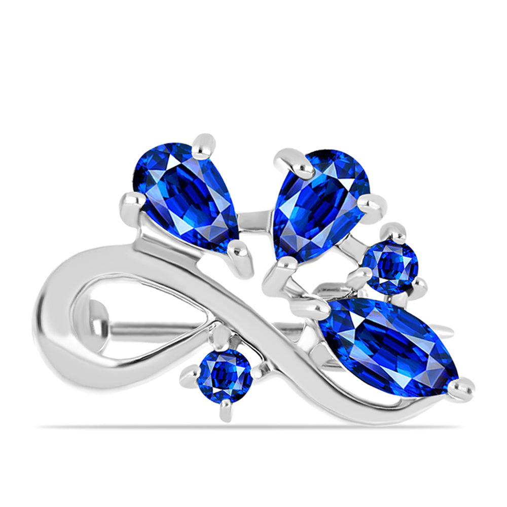 Stříbro 925/1000 Brož s Australským Modrým Safírem - Karátové číslo: 1.11. přibližná hmotnost: 1.67 gramů