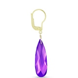 Pozlacené Stříbro 925/1000 - Náušnice s Purpurovým Achátem - Karátové číslo: 24.94. přibližná hmotnost: 6.02 gramů