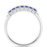 Stříbro 925/1000 - Prsten s AAA Tanzanitem a Bílým Diamantem - Karátové číslo: 0.32. přibližná hmotnost: 1.43 gramů