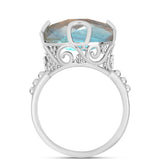 Stříbro 925/1000 - Prsten s Labradoritem - Karátové číslo: 9.04. přibližná hmotnost: 5.54 gramů