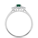 Stříbro 925/1000 - Prsten se Zeleným Chalcedonem a Bílým Topazem - Karátové číslo: 0.99. přibližná hmotnost: 2.6 gramů
