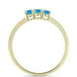 Pozlacené Stříbro 925/1000 - Prsten s etiopským Paraiba modrým opálem - Karátové číslo: 0.46. přibližná hmotnost: 1.66 gramů