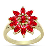 Pozlacené Stříbro 925/1000 - Prsten s Červeným Achátem - Karátové číslo: 1.31. přibližná hmotnost: 3.95 gramů