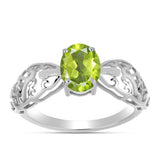 Stříbro 925/1000 - Prsten s Čchang-pajským Peridotem - Karátové číslo: 1.15. přibližná hmotnost: 1.98 gramů