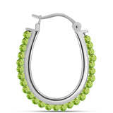Stříbro 925/1000 - Náušnice s Čchang-pajským Peridotem - Karátové číslo: 3.9. přibližná hmotnost: 8.28 gramů