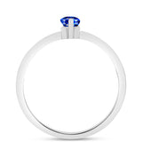 Stříbro 925/1000 - Prsten s Australským Modrým Safírem - Karátové číslo: 0.51. přibližná hmotnost: 1.56 gramů