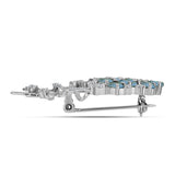 Stříbro 925/1000 - Brož s Labradoritem z Gullgruvene - Karátové číslo: 3.67. přibližná hmotnost: 6.34 gramů