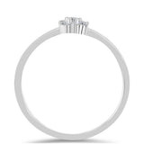 Stříbro 925/1000 - Prsten s Bílým Diamantem - Karátové číslo: 0.15. přibližná hmotnost: 1.55 gramů