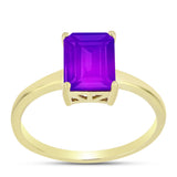 Pozlacené Stříbro 925/1000 - Prsten s Purpurovým Achátem - Karátové číslo: 2.18. přibližná hmotnost: 2.19 gramů