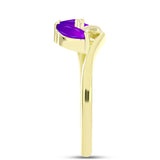 Pozlacené Stříbro 925/1000 - Prsten s Purpurovým Achátem - Karátové číslo: 0.62. přibližná hmotnost: 2.25 gramů