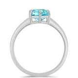 Stříbro 925/1000 - Prsten s Paraiba Křemenem - Karátové číslo: 1.19. přibližná hmotnost: 2.26 gramů