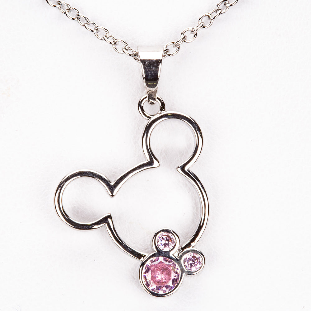 Bílým Pozlacená slitina Sada s Růžovým Emporia® Křišťálem ( Náhrdelník+Náušnice+Přívěsek )