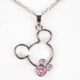 Bílým Pozlacená slitina Sada s Růžovým Emporia® Křišťálem ( Náhrdelník+Náušnice+Přívěsek )