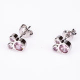 Bílým Pozlacená slitina Sada s Růžovým Emporia® Křišťálem ( Náhrdelník+Náušnice+Přívěsek )