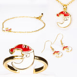 Pozlacená slitina Sada s Červeným Emporia® Křišťálem ( Náhrdelník+Náušnice+Náramek+Prsten+Přívěsek )