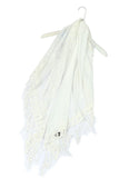 Bavlněná lichoběžníková Šála-šátek, 80 cm x 198 cm x 70 cm, Motýlí a krajkový vzor, Bílá - Multilady.cz