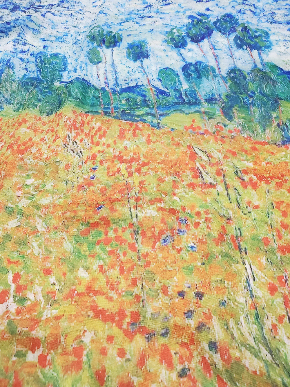Bavlněná Šála-šátek, 70 cm x 180 cm, Monet - Makové pole - Multilady.cz