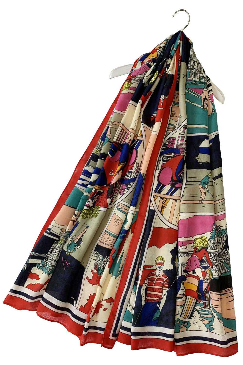 Bavlněná Šála-šátek, 85 cm x 180 cm, Roy Lichtenstein - Pop Art ve stylu 60. let - Multilady.cz