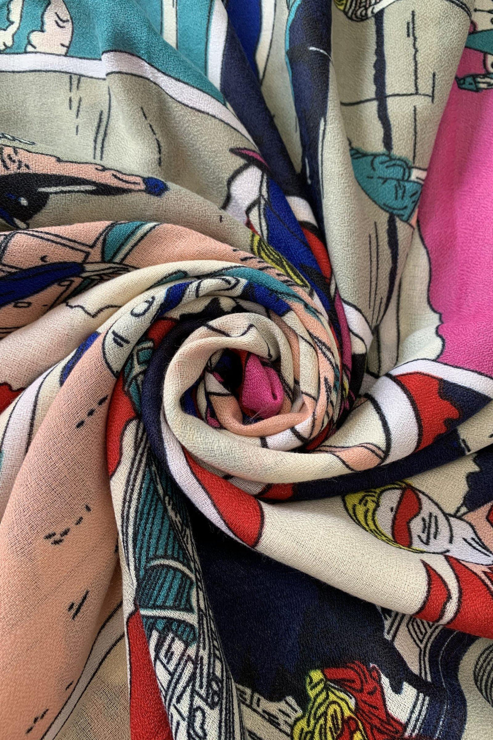 Bavlněná Šála-šátek, 85 cm x 180 cm, Roy Lichtenstein - Pop Art ve stylu 60. let - Multilady.cz