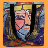 Nákupní taška, Picasso - Kubistický portrét, 38 cm x 10 cm x 36cm - Multilady.cz