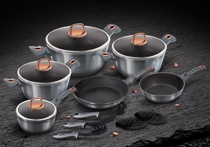 Berlinger Haus 15dílná sada s titanovým povlakem, šedá / rosegold
