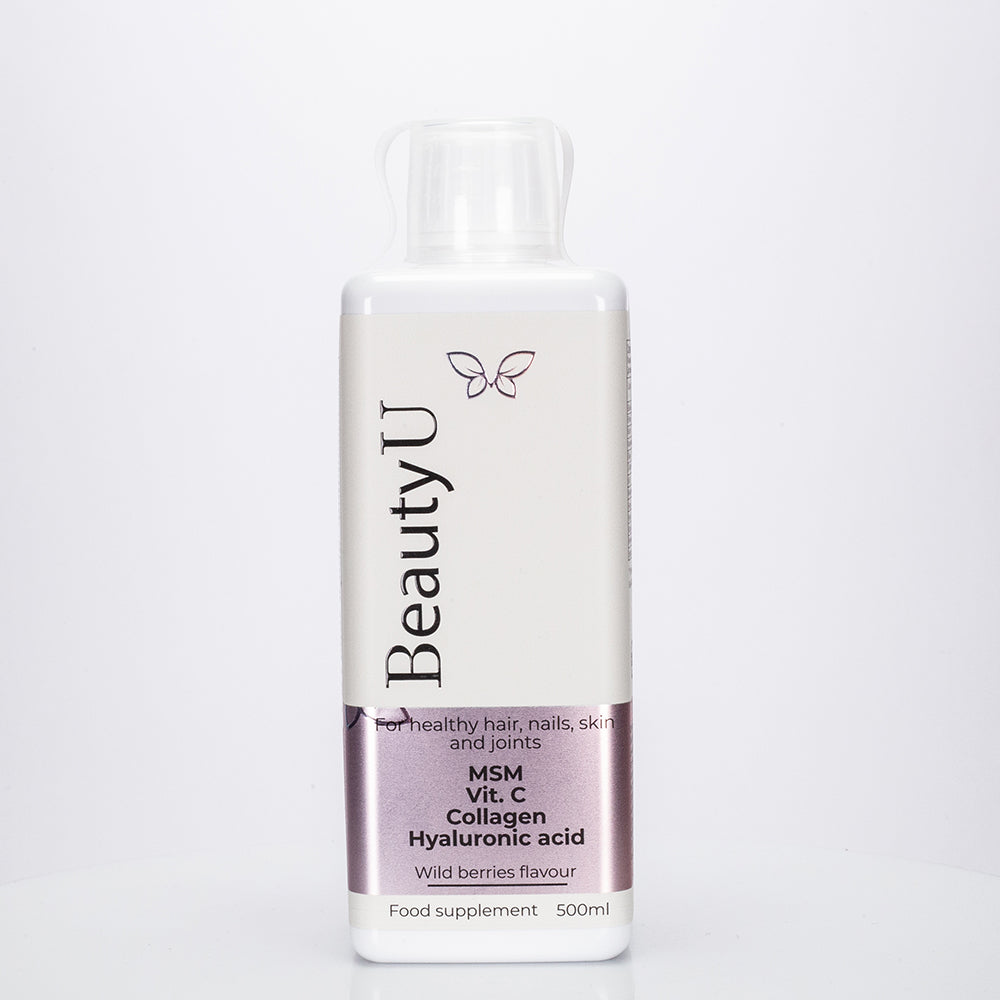 Beauty U Beauty Drink s kolagenem, kyselinou hyaluronovou, vitamínem C a MSM, 500 ml