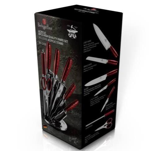 Berlinger Haus 8dílná sada nožů se stojanem, Burgundy Edition