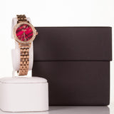 Vysoce kvalitní slitinové hodinky s mechanismem Miyota v dárkové krabičce, Rubínově Červený ciferníke - Multilady.cz
