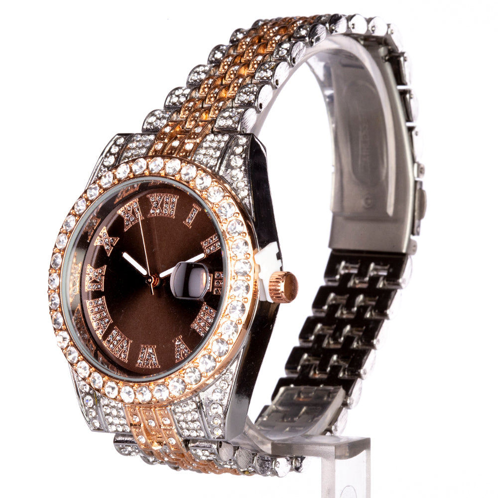 4dílná, prémiová sada šperků Emporia s hodinkami, náhrdelník, náramok a uši, v exkluzivní dárkové krabičce s koženým efektem