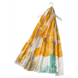 Bavlněná Šála-šátek, 85 cm x 180 cm, Velký květinový vzor, Oranžová - Multilady.cz