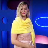 Šála-šátek ze 100% Pravého Pashmina Kašmíru, 70 cm x 180 cm, Žlutá