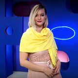 Šála-šátek ze 100% Pravého Pashmina Kašmíru, 70 cm x 180 cm, Žlutá