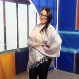 Šála-šátek ze 100% Pravého Pashmina Kašmíru, 70 cm x 180 cm, Lesklý Paisley Vzor