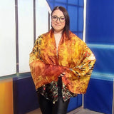100% Hedvábná Šála, 90 cm x 180 cm, Klimt Polibek