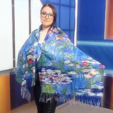 Vlněná šála-šátek, 70 cm x 180 cm, Monet-Water Lilies Painting
