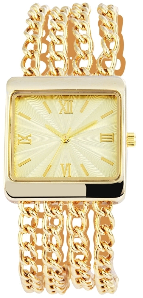 Dámské hodinky s kovovým řemínkem, zlatá barva, vysoce kvalitní křemenný mechanismus, ciferník zlaté barvy