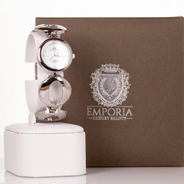 AW dámské hodinky ve stříbrné barvě s řemínkem se symbolem nekonečna a 4 krystaly křemenu - Multilady.cz