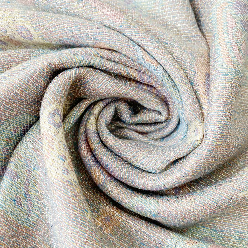 Šála-šátek ze 100% Pravého Pashmina Kašmíru, 70 cm x 170 cm, Lesklá bílá s motýlím vzorem