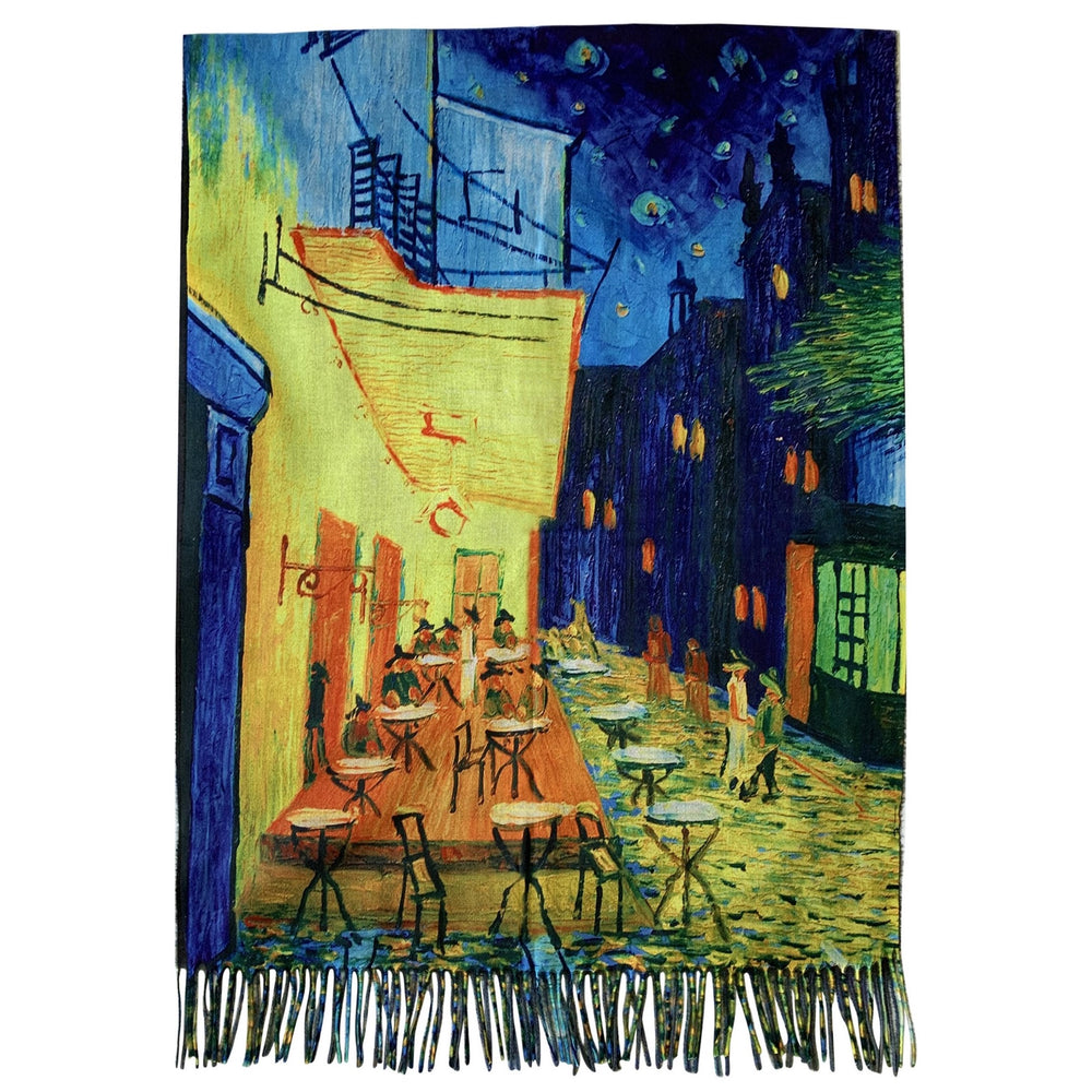 Vlněná šála-šátek, 70 cm x 180 cm, Van Gogh - Cafe Terrace At Night