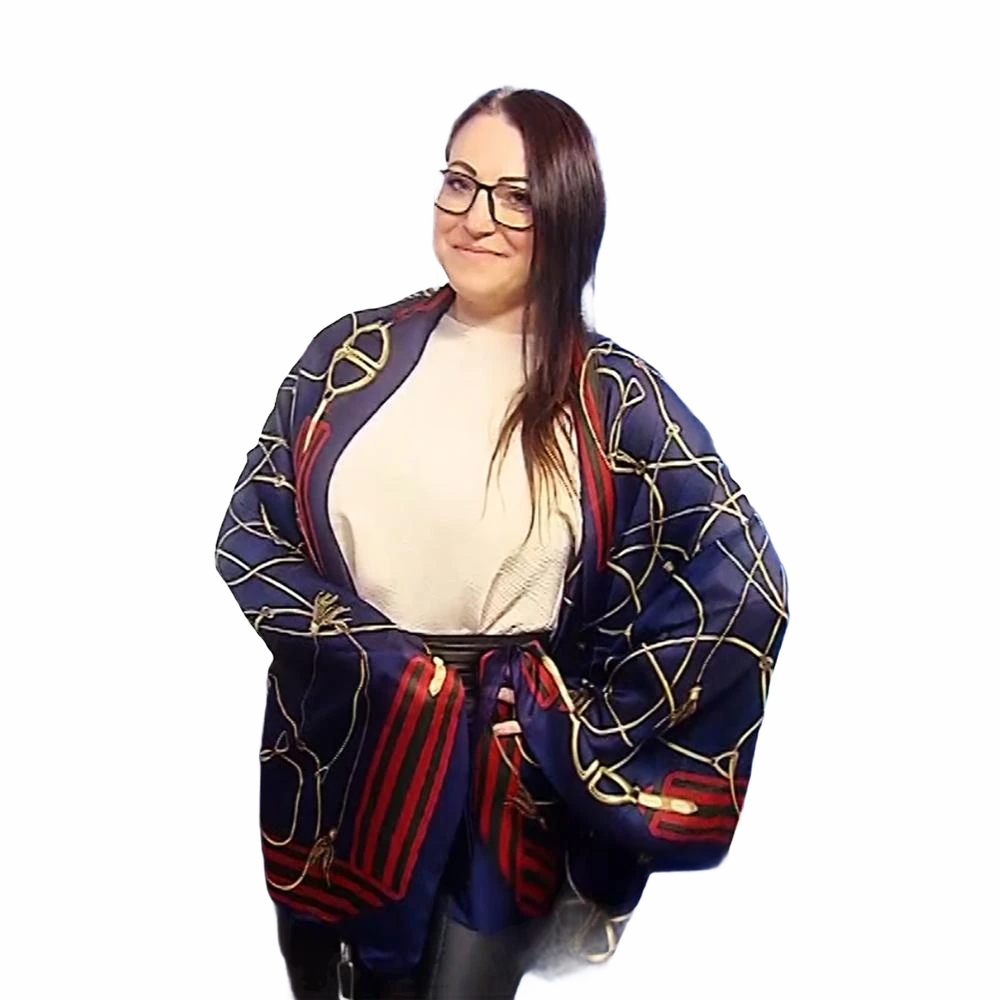 Šála-šátek ze 100% Pravého Hedvábí, 90 cm x 180 cm, Námořnická modrá