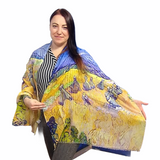 Bavlněná Šála-šátek, 70 cm x 180 cm, Van Gogh - Kupky sena - Multilady.cz